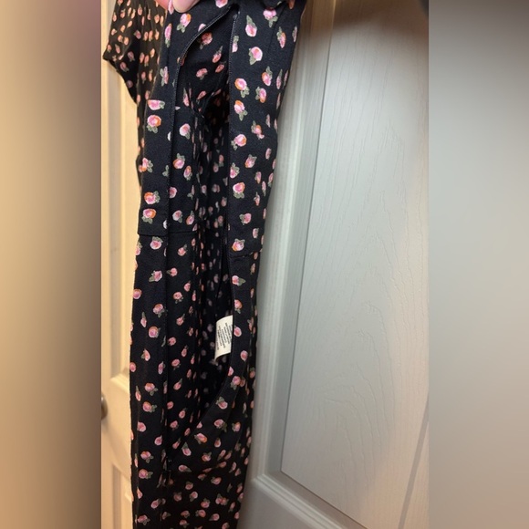 Free People Mia Black & Pink Rose Jumpsuit - Picture 9 of 11